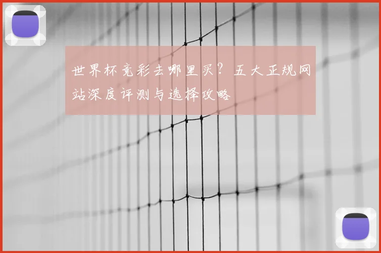 世界杯竞彩去哪里买？五大正规网站深度评测与选择攻略